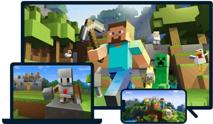 &Ccedil;eşitli cihazlarda Minecraft.