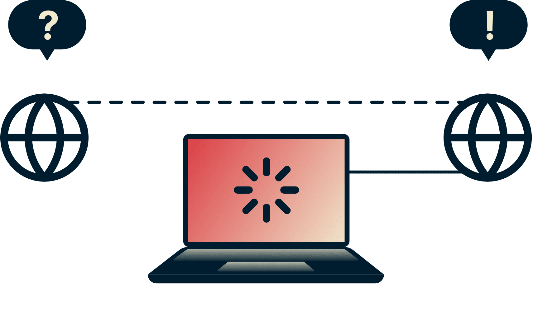 Hvad er peering? Diagram, der viser to internetudbydere, som begr&aelig;nser hastigheden for en b&aelig;rbar computer, der streamer video.
